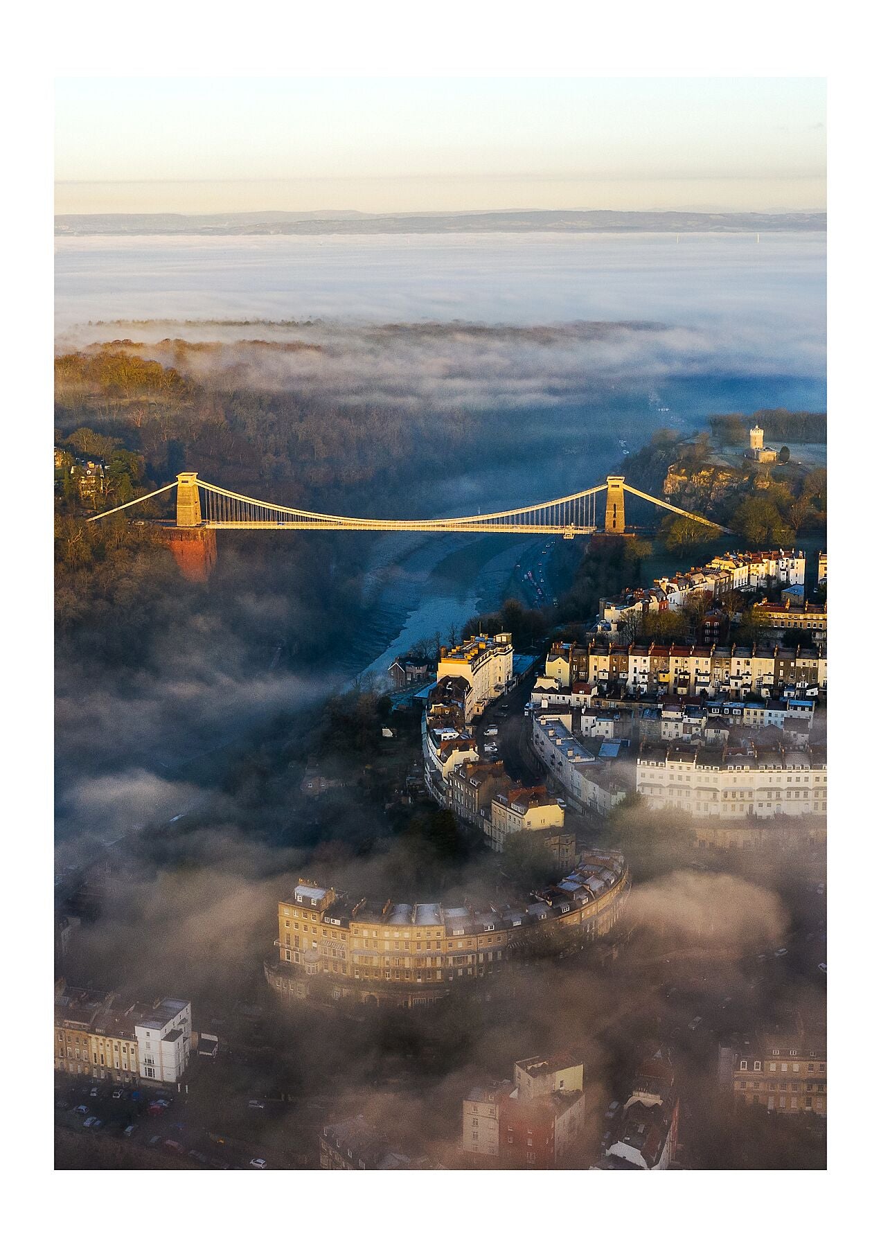 Prints of Bristol | Clifton Suspension Bridge in the Fog (Portrait) - Limited Edition A1 & A2